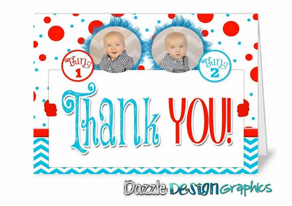 twin thing 1 thing 2 birthday invitation