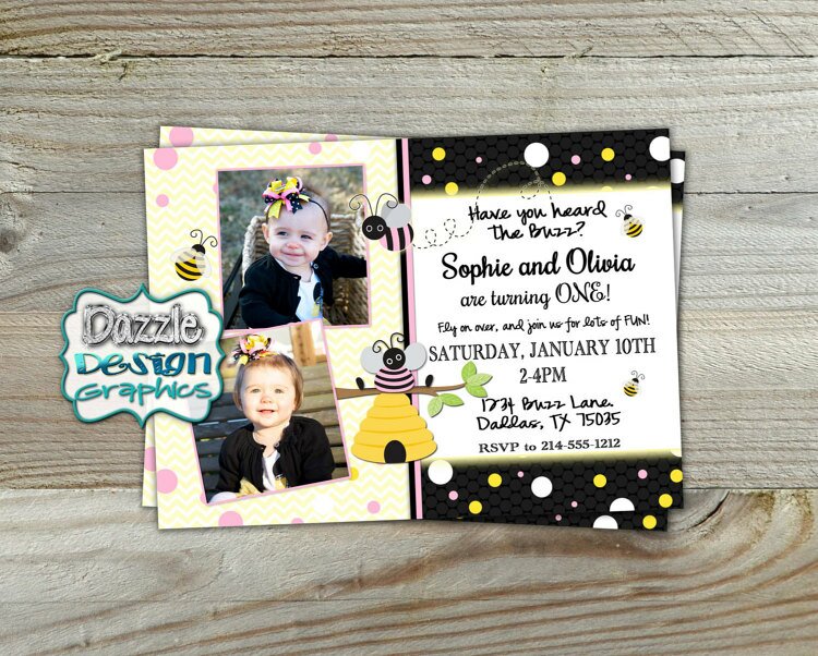 First Birthday Stats Poster Bumble Bee